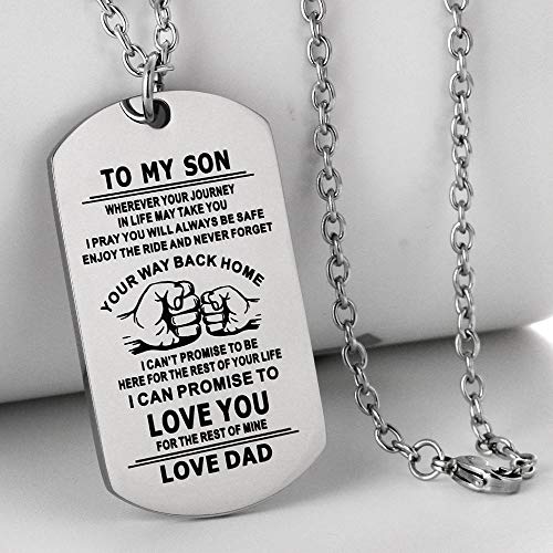 Christian Scripture Religious Dog Tag Necklace,Catholic Bible Verse Baptism Confirmation Sacrament Gifts - style: Mom to son
