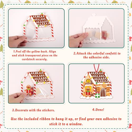Renbuzhu 36PCS Christmas Crafts Bulk: Xmas Paper Suncatchers DIY Kit for Winter Holiday Activities Decorations, Window Stained Glass Effect Art Ornaments - style: christmas holiday