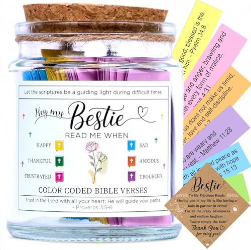 Bible Verse Jar for Best Friend – 92 Encouraging Scriptures - color: Bible For Bestie