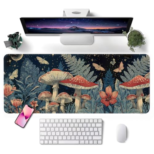 Mouse Pad, Desk Mat, 31.5x11.8in Large Mousepad, Mushroom - color: Mushroom