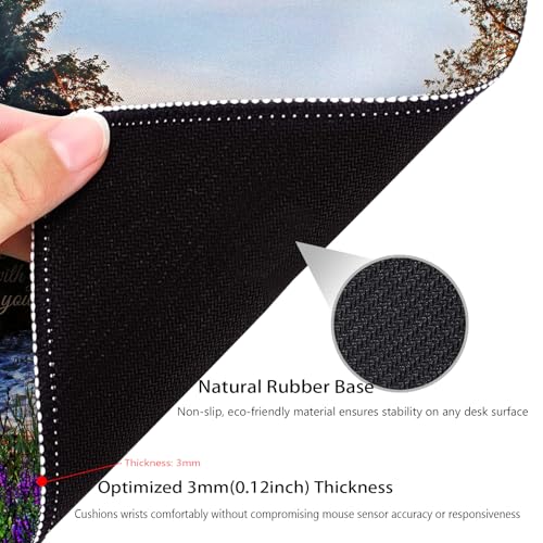 The Lord is with You Wherever You Go Mouse Pad, Christian Quote Desk Mat - color: Motivational Quote