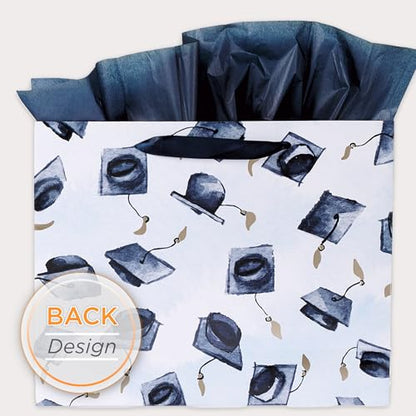 Christian Art Gifts Large Gift Bag with Card & Tissue Paper, Graduation - color: Graduation/Blue, style: Large Landscape