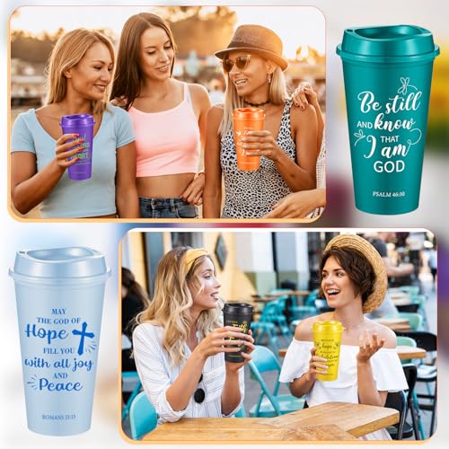 FillTouch 72 Pcs Christian Cups Bulk for Women, Bible, Colorful - color: Colorful