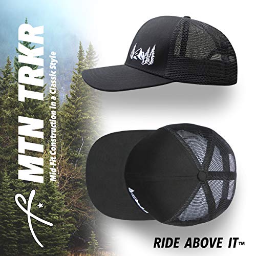 Grace Folly Trucker Hat for Men or Women- Many Cool Designs - color: Mountain- Black