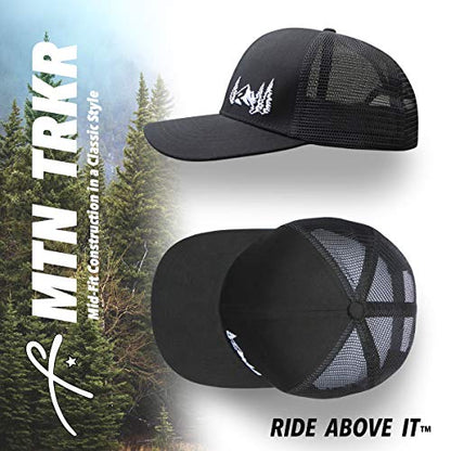 Grace Folly Trucker Hat for Men or Women- Many Cool Designs - color: Mountain- Black