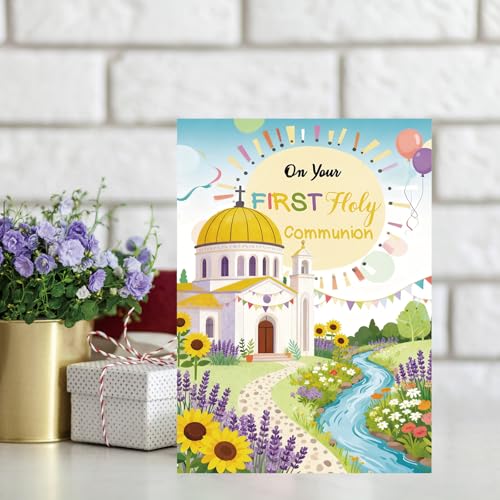First Communion Card, Holy Communion Gift For Girls Boys - style: AM-441