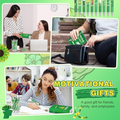 Eaasty 100 Pcs Mental Health Awareness Notebook and Ballpoint Pen Gifts Bulk Include 50 Motivational Notepads and 50 Inspirational Pens for School Office Wellness Events - style: Mental Health