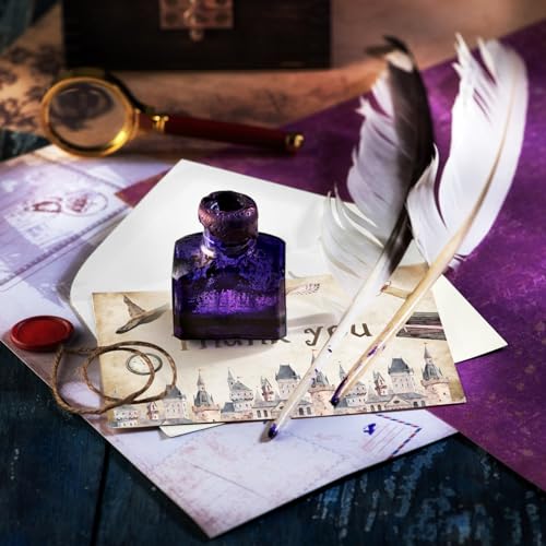 60 Pieces Magic Wizard Baby Shower Thank You Cards,Castle Themed Thank You Card Includes 30 Pieces Envelopes and 30 Pieces Wizard Cards with Stickers for Baby Shower Wedding Bridal Halloween (Castle) - color: Castle