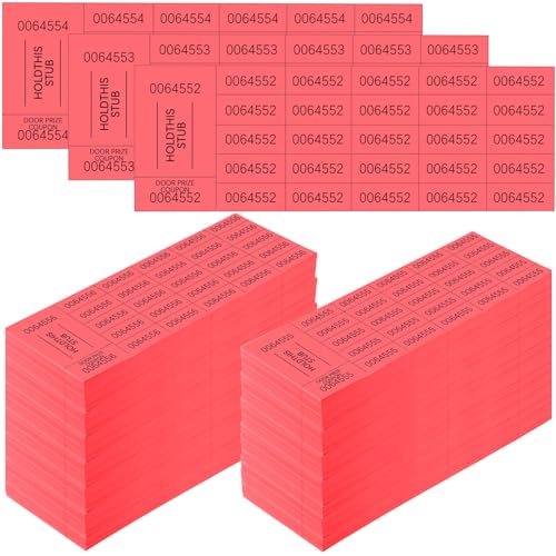 Kosiz 2000 Sheets Raffle Ticket 25 Bid Chinese Auction Tickets, Red - color: Red
