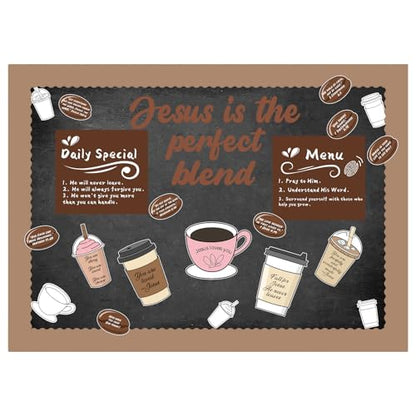 Gueevin 41 Pcs Christian Jesus Coffee Bulletin Board Set Cafe Cutouts