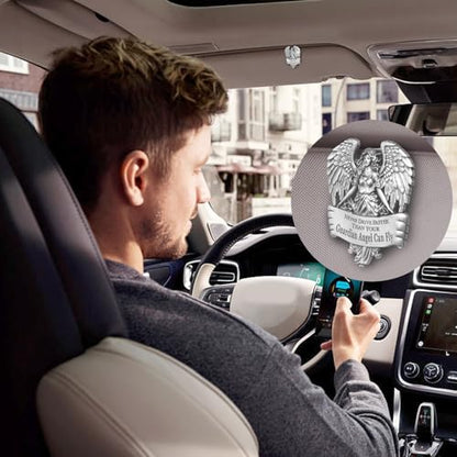 Guardian Angel Visor Clip Car Guardian Angel Medal Accessories Bless Driving Safety Religious Gift for Driver, Parent, Family, Friend (1)