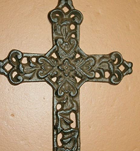 Old-World Mission Style Cast Iron Wall Crosses Gift Set - Corpus Christy Collection 6 Crosses