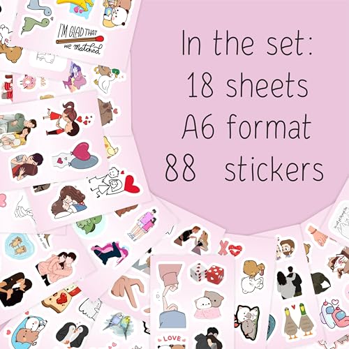 Couple Stickers, Love Stickers for Water Bottle & Laptop - Couple Party Supplies & Decorations, Waterproof Vinyl Decals, Love and Relationship Decals, Gifts for Women & Men - color: Couple Stickers