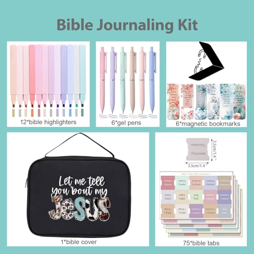 Bible Cover Case for Women & Girls with Journaling Accessories