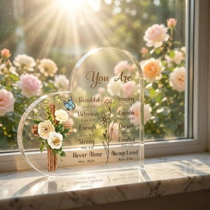 Christian Gifts for Women Heart Acrylic Plaque Sign - Catholic Gifts for