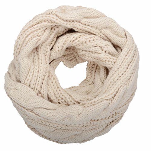 NEOSAN Womens Thick Ribbed Knit Winter Infinity Circle Loop Scarf - color: Twist Khaki