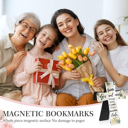 Resurhang 48 Pcs Magnetic Bookmark Cross Bible Verse Marker, Watercolor - style: Watercolor