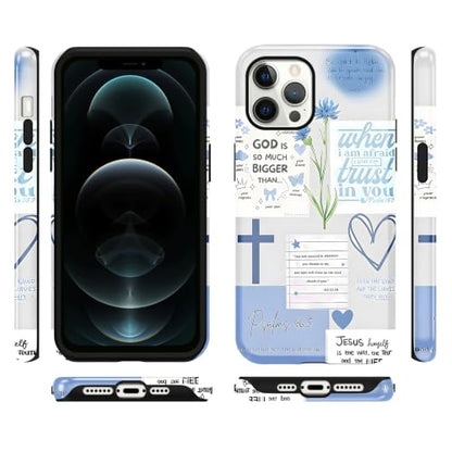 Cute Blue Jesus Christian Phone Case for iPhone 12 Pro Max 6.7'' - color: Blue, size: iPhone 12 Pro Max