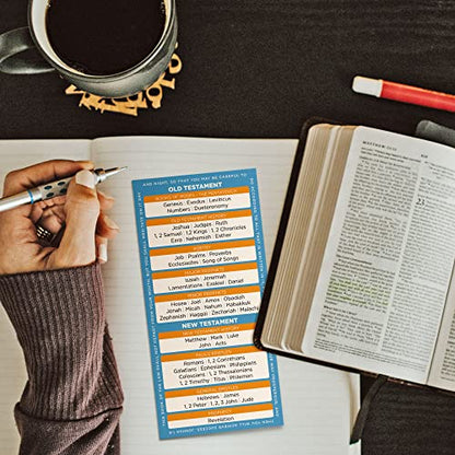 Books of the Bible Bookmarks, Bulk Pack of 48 Large Christian Devotional Guides for Bible Studies & Sunday School, Bible References to Read About Heaven, Salvation, & God's Amazing Love for You - size: Pack of 48