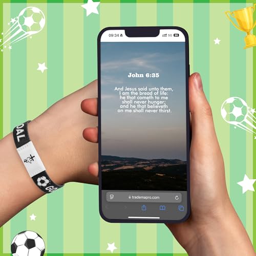 EYxsaxenk Colorful Religious Scripture Daily Bible Verse NFC Bracelets Set - color: Soccer