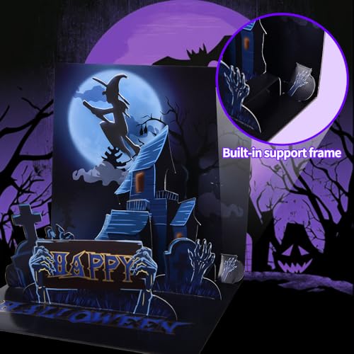 3D pop-up Halloween greeting card,Interesting Halloween card - color: Castle