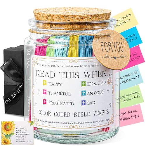 Bible Verse Jar, Read Me When Bible Verses Jar, Christian Gifts for Women - color: Classic colors