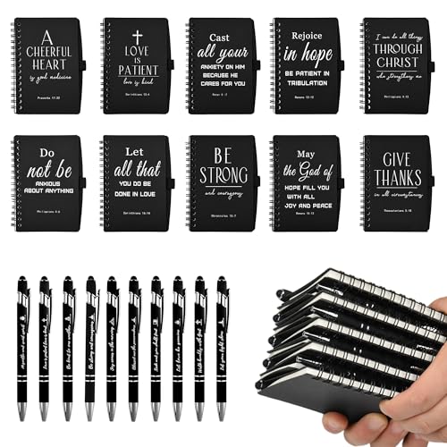 30 Sets Black Christian Prayer Journals with Pens, Christian Gifts for Men - color: black