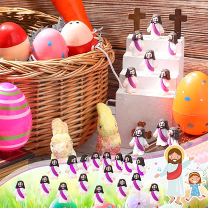 Bememo 25Pcs Mini Jesus Figure for Religious Favor,Purple - color: Purple