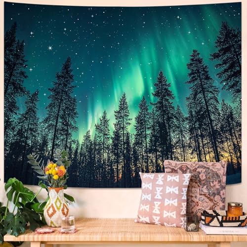 Lunerfex Forest Tapestry, Arctic Landscape Tapestry for Bedroom, Living Room Wall Decor, 60"x80" - color: Blue, size: 80"L x 60"W