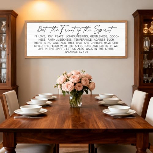 The Fruit of the Spirit Rustic Bible Verse Framed Wall Art - color: Natural Frame, style: The Fruit of the Spirit