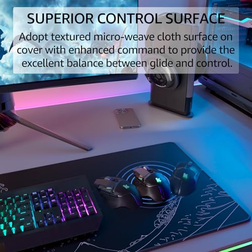 KTRIO Large Gaming Mouse Pad, Desk Mat, 31.5 x 11.8 in, Kanagawa Wave, XL - color: Kanagawa Wave, size: 31.5l X 11.8w Inches
