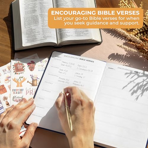 Clever Fox Prayer Journal with Prompts, Bible, Women, Teen, A5 Mystic Blue - color: Mystic Blue, size: A5 (5.8'' x 8.3'')