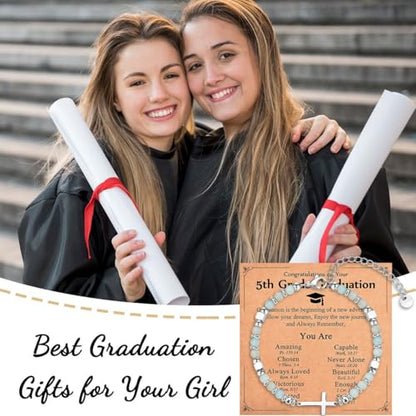 Religious Cross Bracelet for Women Girls, Christian Gifts - color: 5th Grade Graduation
