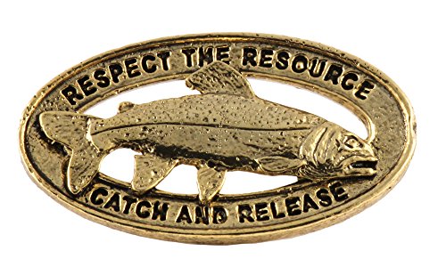 Rainbow Trout Pin, Catch and Release, Lapel, Hat, Pins, Brooch, Brooches, Jewelry, Gift, Handmade in the USA, 200 Fish Designs Available. - color: Gold Plated