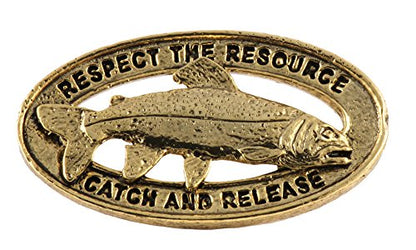 Rainbow Trout Pin, Catch and Release, Lapel, Hat, Pins, Brooch, Brooches, Jewelry, Gift, Handmade in the USA, 200 Fish Designs Available. - color: Gold Plated