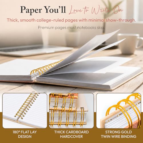 300-Page Hard Cover Notebook with Affirmations - B5 Spiral Bound - color: Good Things