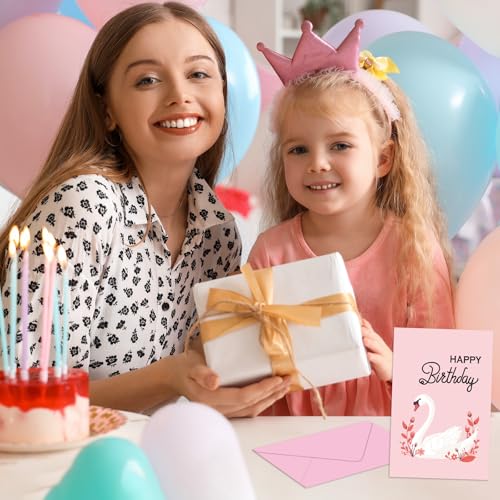 50 Pack Assorted Birthday Cards with Envelopes & Stickers, Blank Happy Birthday Cards Bulk Box Set, 4 x 6 Inches, 50 Unique Designs for Women, Kids, Family, Friends, Work, Office