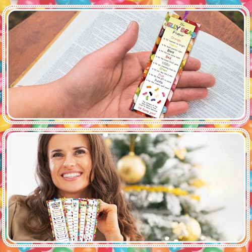 Dispowreath 60 Pcs Jelly Bean Prayer Religious Christian Bookmarks Church - style: Jelly Bean