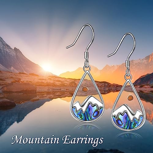 AOBOCO Mustard Seed Earrings for Women Sterling Silver Mountain Cross Earrings Dangle Christian Religion Jewelry Mothers Day Birthday for Mom Wife Friends - style: Teardrop Mountain Earrings