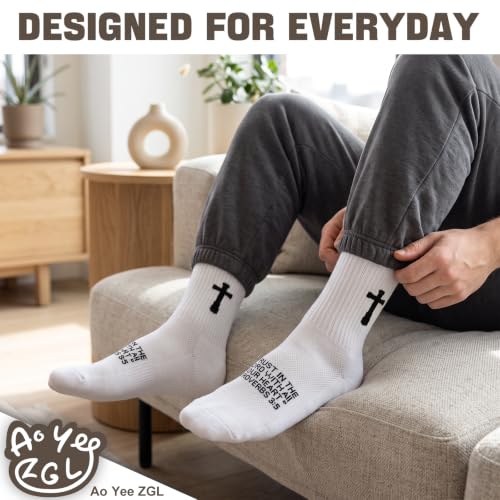24 Pairs Verses Cross Prayer Socks,Christians Gifts for Men