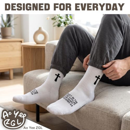 24 Pairs Verses Cross Prayer Socks,Christians Gifts for Men