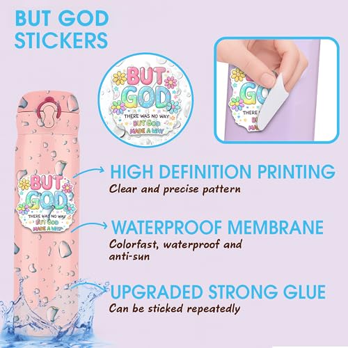 Christian God But Sticker 3Pcs Decals Vinyl Waterproof Bible Verse Decor & Party Favors for Laptop, Water Bottle, Skateboard | Non-Repeating Decals, High-Definition Print - color: Just a Girl Who Loves Jesus