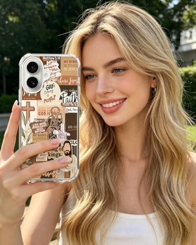 Jesus Faith Phone Case Compatible with iPhone 17, Christian Quotes Aesthetic Phone Cover for iPhone 17, Cool TPU Phone Case Cover - color: Jesus Faith Aesthetic