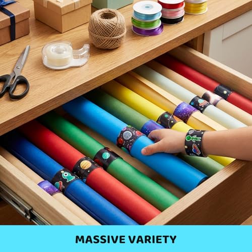 MCPINKY Slap Bracelets Bulk, 48 PCS Snap Bracelets Space Party Favors