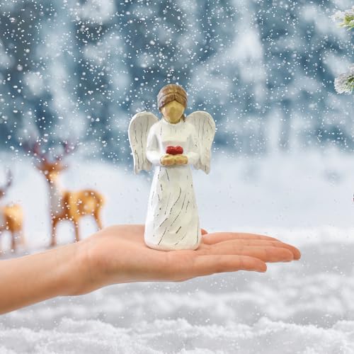 Guardian Angel Statue, Resin Healing Angel Figurines for Women - color: Heart