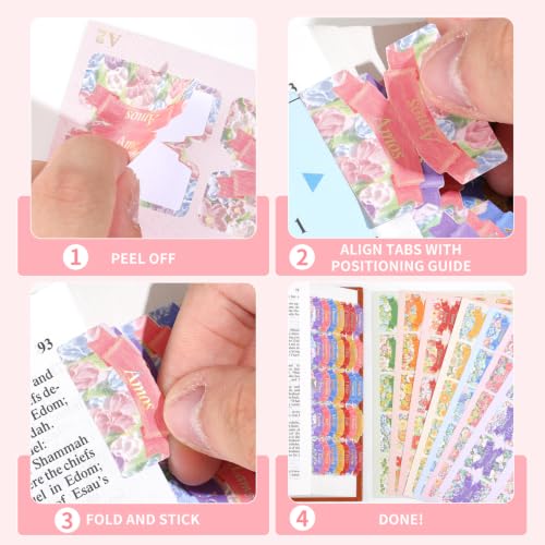 Bible Tabs for Women, 66 Large Print Laminated Bibles Chapters Index Tabs and 39 Blank Dividers Sticky Labels, Painted Flowers Bible Study Supplies, Journaling Accessories, Christian Gifts for Men - style: Painted Flowers
