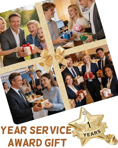Years of Service Pins, Gold Star Pin for 1-30 Year Work Anniversary, Long Standing Employee Recognition Award Star Pins for Staff, Team & Volunteers - style: 1-30 Years