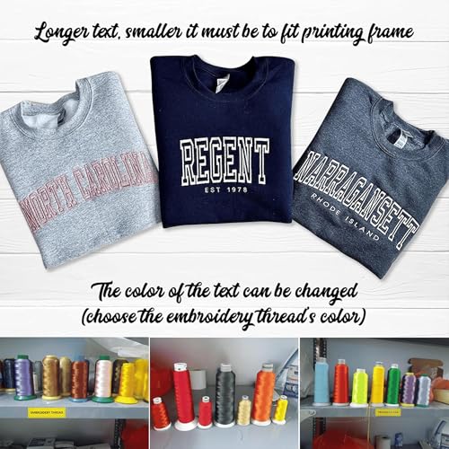 LullabyMall Custom Embroidered Hoodie Design Your Own, Personalized Hoodie For Everyone, Customize Text On Sleeve, Add Your Own Custom Text, Personalized Embroidery Motherday Gifts