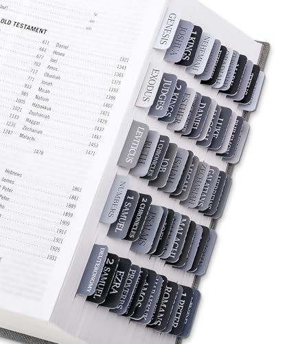 Taja Bible Tabs, 75 Large Print Index Tabs for Women & Men - color: H-gray