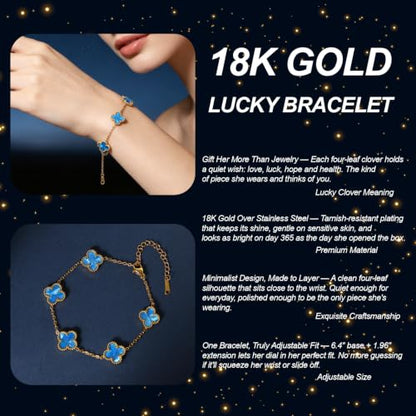 Starry Sky Good Luck Gifts Baskets, 10Pcs Self Care Birthday Gift for Women - color: Starry Blue